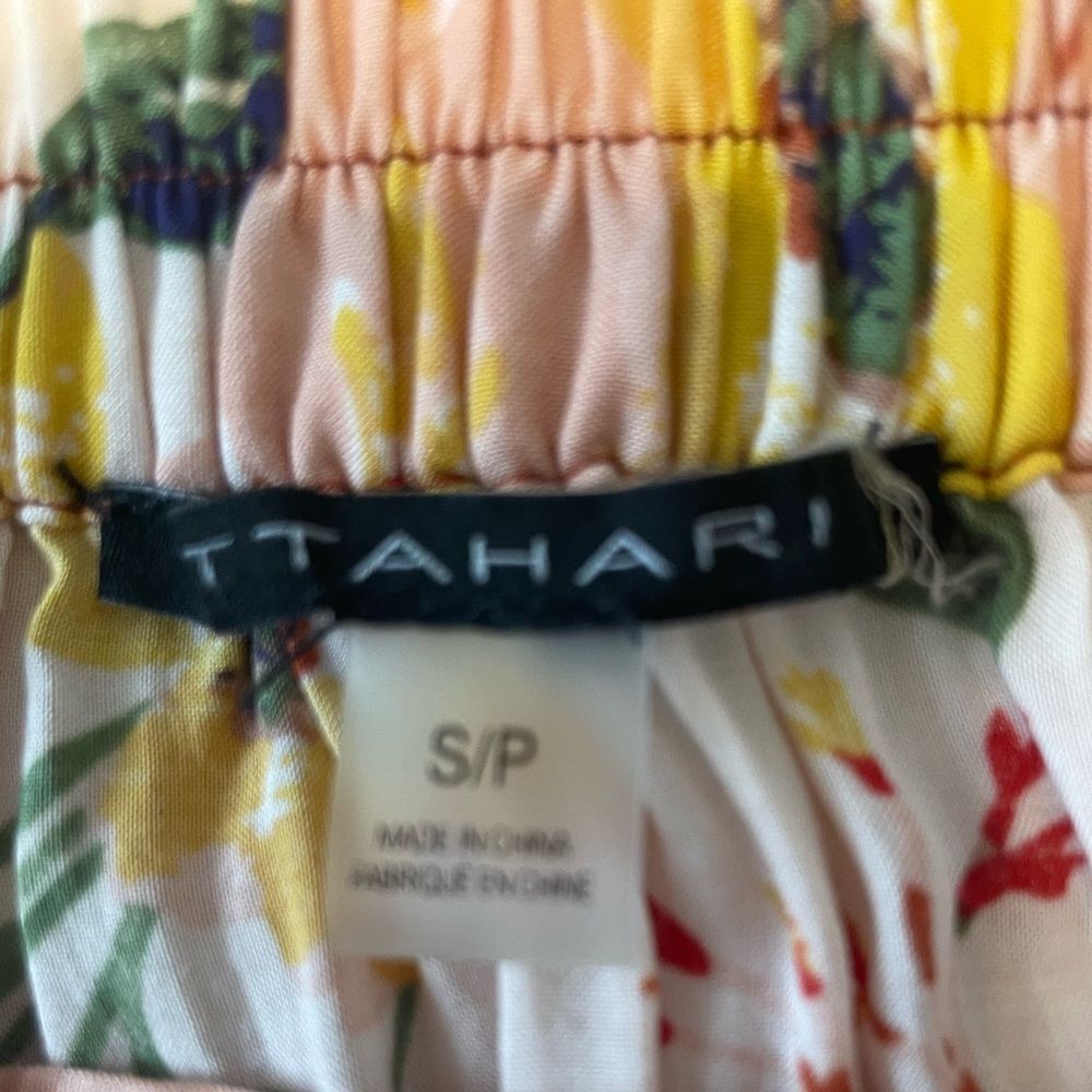 T Tahari Floral Tiered Midi Skirt Size S Boho Spring Summer patchwork - Picture 6 of 8